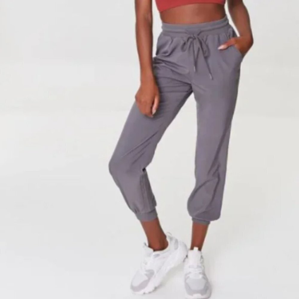 Forever 21 Women's Grey Active Drawstring Joggers - Various Sizes